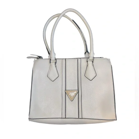 Guess Los Angeles White Faux Leather Purse Crossbody Tote - Picture 1 of 9